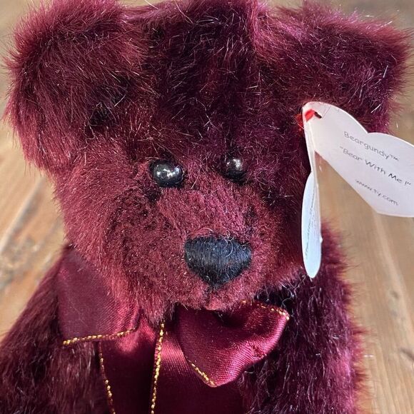 1993 Ty Attic Treasures Beargundy Bear Plush Stuffed Animal - Picture 2 of 10